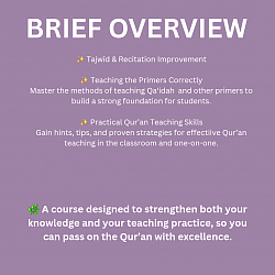 QURAN TEACHERS TEACHING COURSE